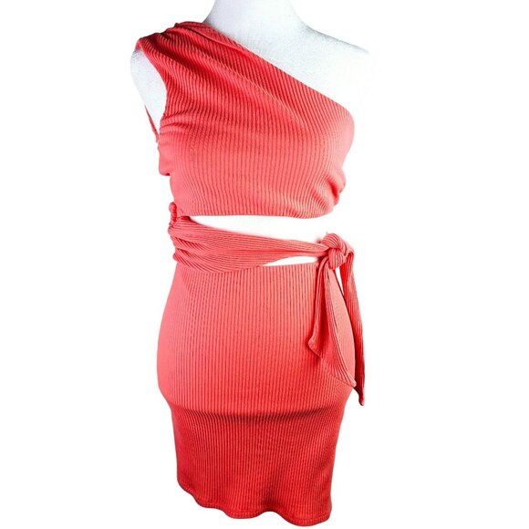 Lovers and Friends Alexander Coral Ribbed Jersey Cut-out with Tie Accent Dress - Picture 2 of 8